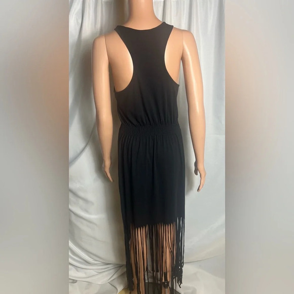 Rubbish BP Women’s Black Fringed Maxi Dress Size M Sleeveless - Picture 4 of 6